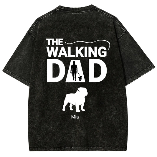 【Customizable】The Walking DAD- Washed T-shirt With large-scale pattern designs