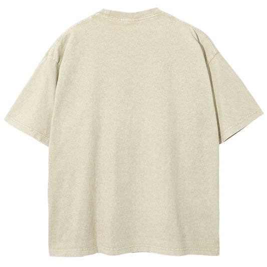 【Customizable】WHENEVER YOU MISS ME- Washed T-shirt With large-scale pattern designs